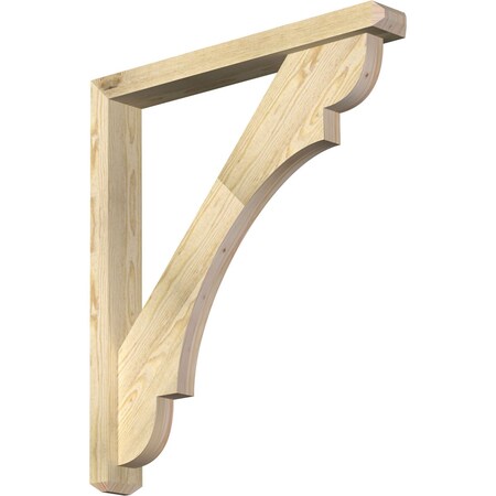 Ekena Millwork Olympic Craftsman Rough Sawn Bracket w/ Offset Brace, Douglas Fir, 4"W x 30"D x 34"H BKT0402X30X34OLY04RDF